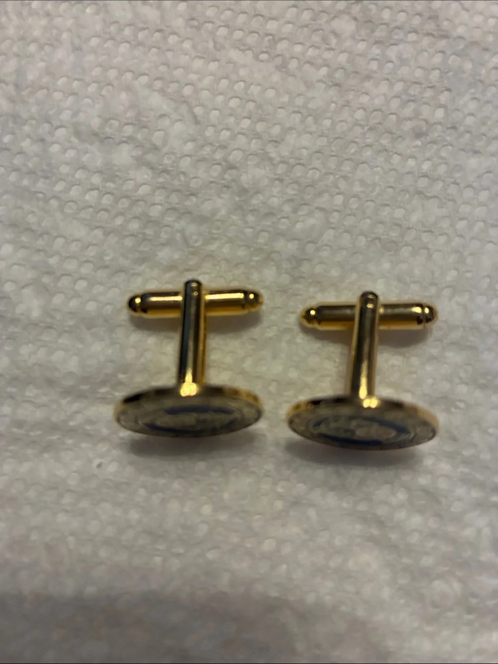 Gold and Navy Men's Celtic Cufflinks in box